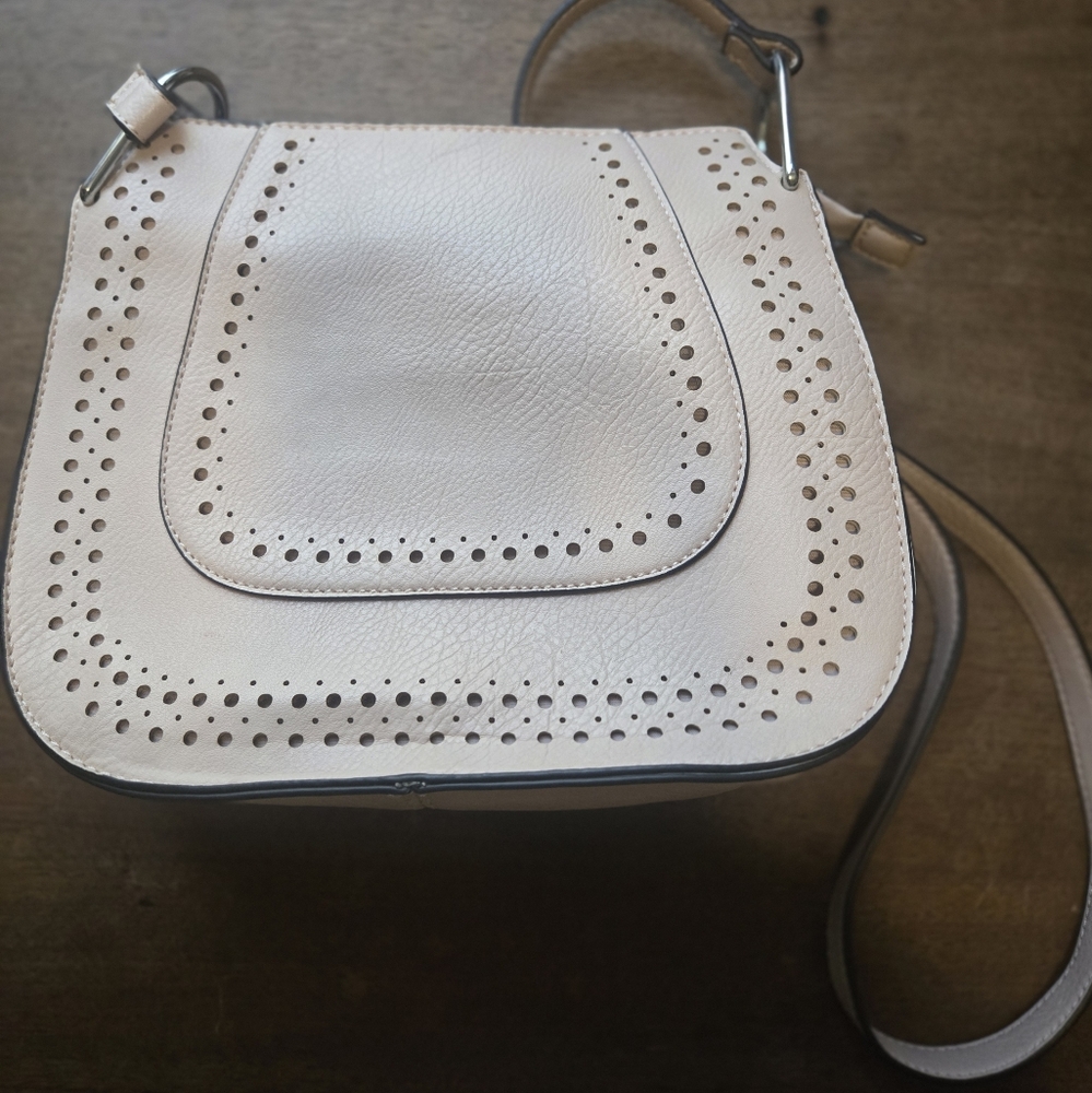 Franco Sarto Pink Perforated Shoulder Bag